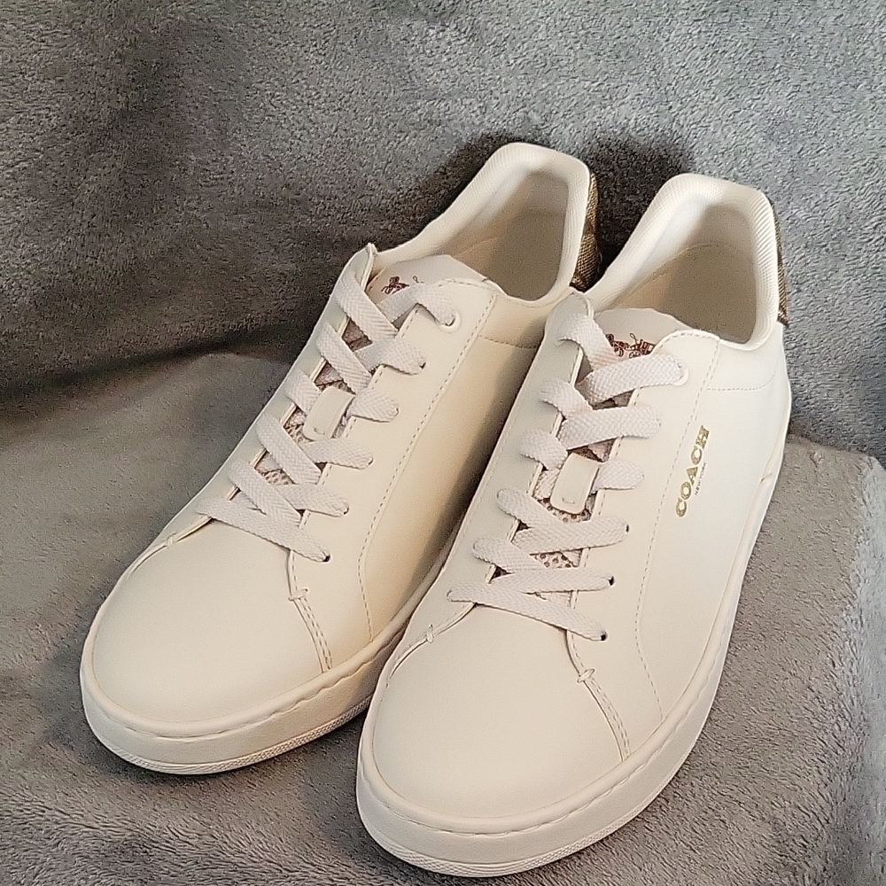 Coach Cream Leather Sneakers